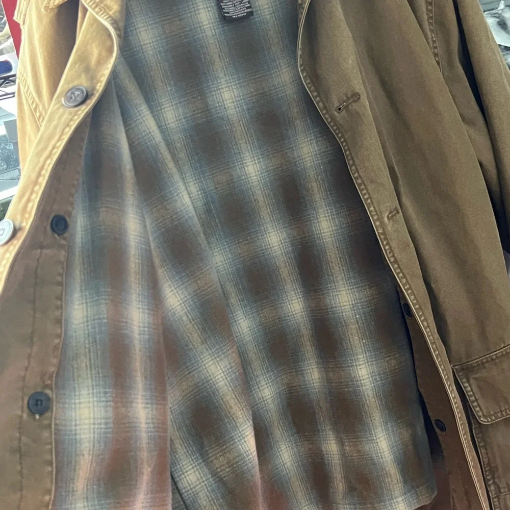 Vintage Levi Strauss Jacket Mens  Brown Corduroy Collar Workwear Chore Coat Wool